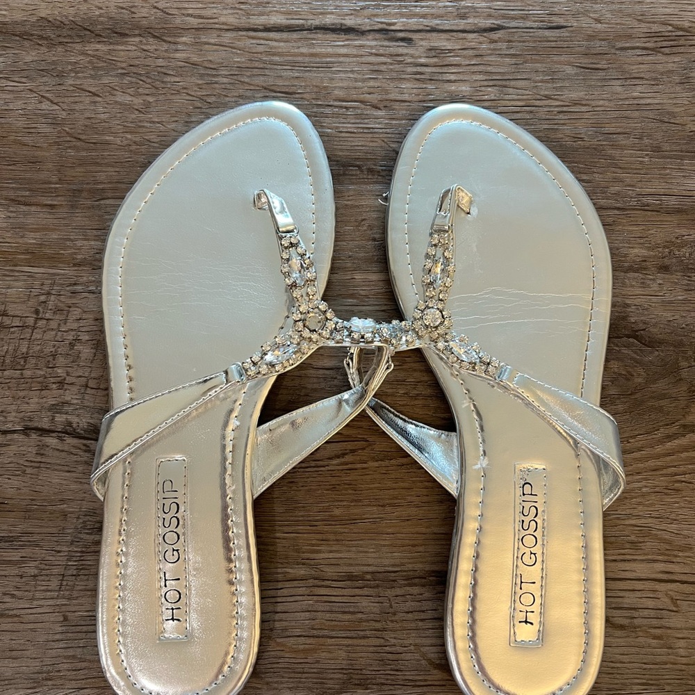 Gossip Silver Rhinestone Sandals